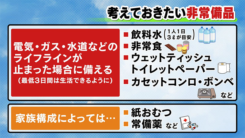 普段の生活の中から考える、非常用備蓄品