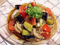 揚げなすのカレーそうめん