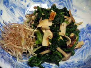 キノコとほうれん草のおひたし