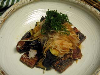 揚げなすとうなぎのおろしかけ